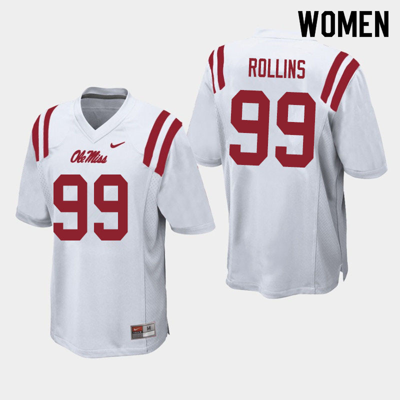 DeSanto Rollins Ole Miss Rebels NCAA Women's White #99 Stitched Limited College Football Jersey OOW8458GK
